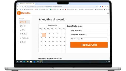 Dashboard BacLaBio pe laptop